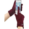 thumbnail image 3 of Bravo! Warm Winter Gloves with Faux Pearl Fleece Lined Thick Touchscreen Gloves Set of 2 Red and Blue, 3 of 5