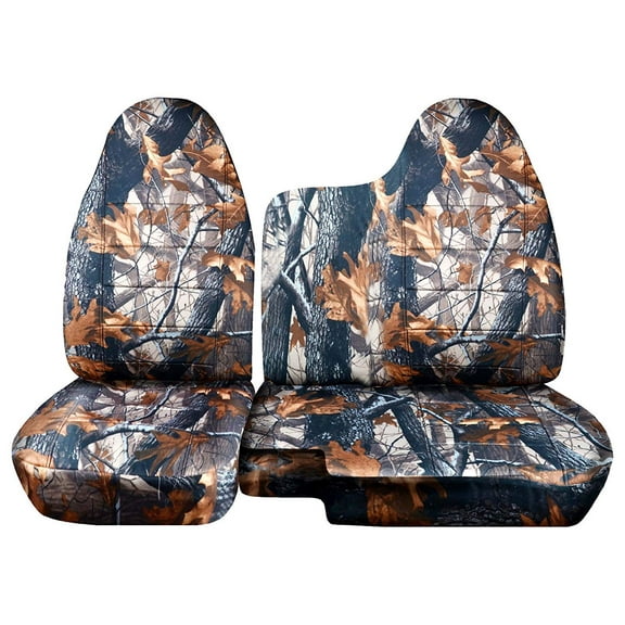 Fits 2004-2012 Chevy Colorado/GMC Canyon Seat Covers 60/40 Bench NO AR: Gray Real Tree