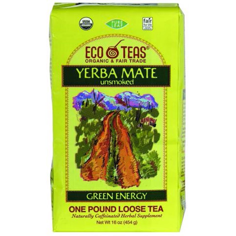 Eco Teas Yerba Mate Unsmoked Green Energy Loose Tea 16 oz