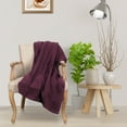 thumbnail image 6 of Superior Dobbyweave Knit Cotton Blanket, All Season Breathable Bed Blanket, King 90" x 108", Plum, 6 of 8