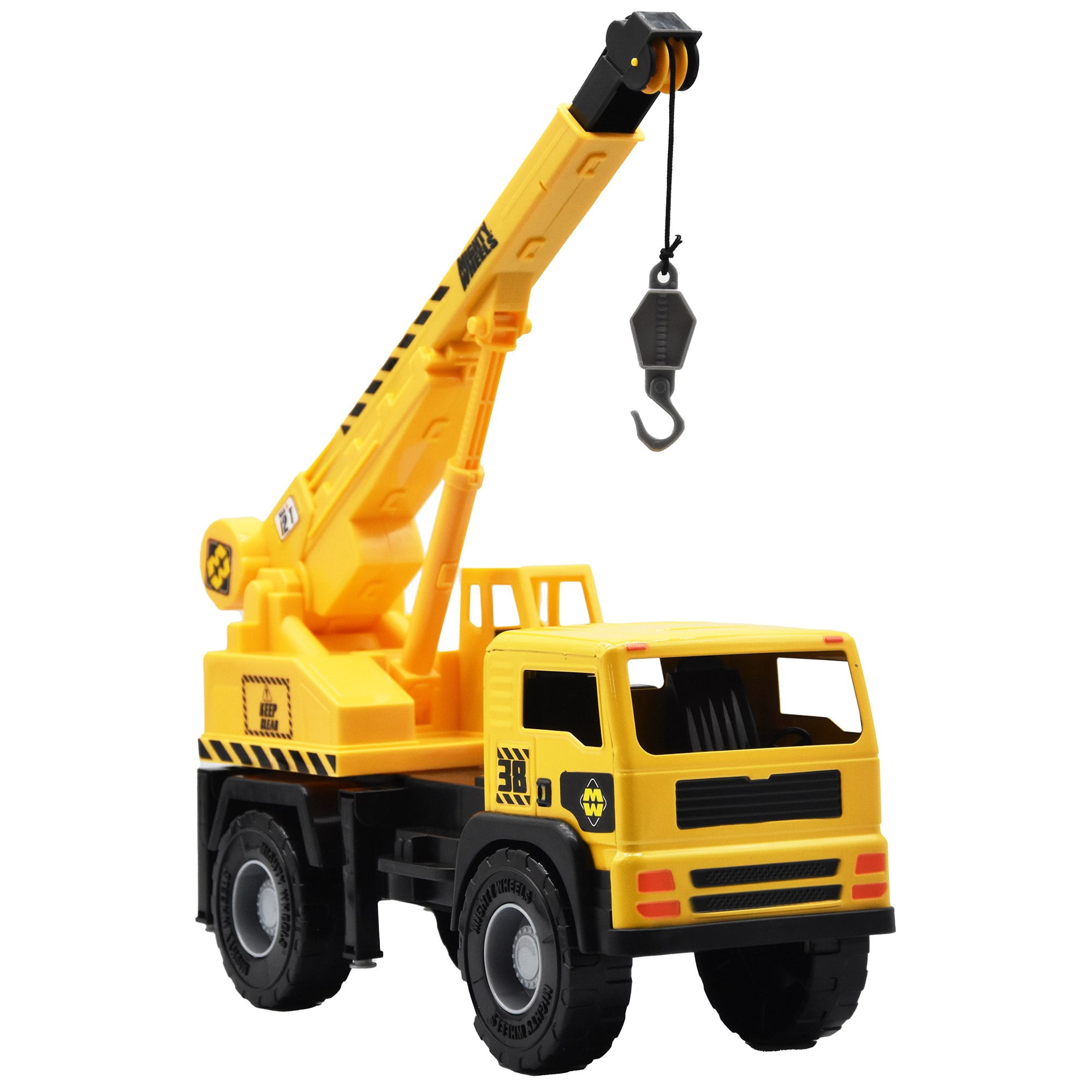 Mighty Wheels: 16" Mighty Mobile Crane - Sounds Construction Toy Vehicle, Realistic Boom, Hook & Transport, Durable Indoor-Outdoor Play, Kids Ages 3+