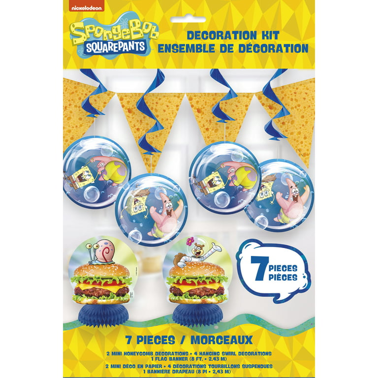 Spongebob SquarePants Party Decorating Kit, 7pcs, Kids Unisex, Yellow