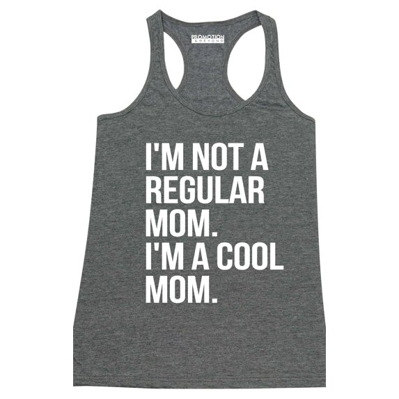P&B Im Not A Regular Mom Im A Cool Mom Women's Tank Top, Heather Charcoal, S