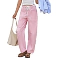 thumbnail image 6 of Womens Low Rise Baggy Barrel Horseshoe Jeans Patchwork Denim Pants with Pockets, 6 of 8