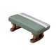 thumbnail image 4 of Reposapiés con patas de madera, taburete rectangular, taburete acolchado, otomano pequeño Verde, 4 of 9