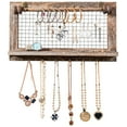 thumbnail image 1 of Costway Wall Mounted Jewelry Organizer Vintage Wood Jewelry Holder Hanger Display Rack, 1 of 9