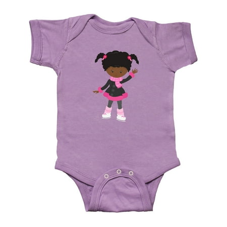 

Inktastic African American Girl Ice Skating Girl Cute Girl Gift Baby Girl Bodysuit