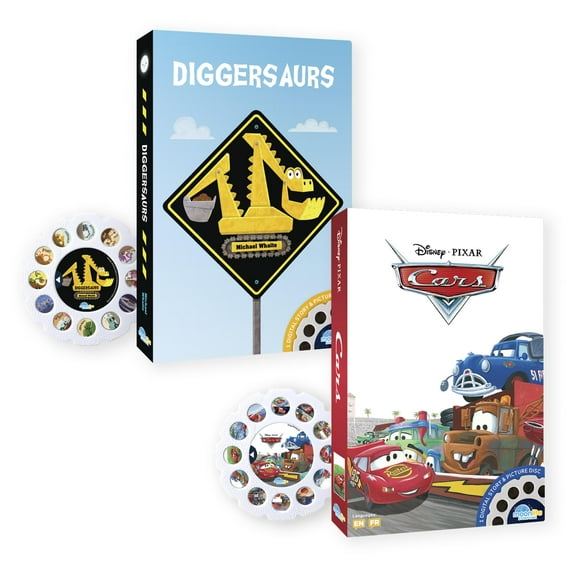 Moonlite Storytime Storybook Reels 2 Story Set Cars And Diggersaurs Digital Stories For Projector Toddler Early Learning Gifts For Kids Ages 1 Year And Up