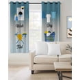 thumbnail image 2 of Blue Ombre Laundry Kitchen Curtains Wash Dry Fold Repeat Cafe Short Curtains for Bathroom Blackout Window Curtain Grommet Small Window Treatment Tier Drapes for Bedroom Living Room 42"x45"x2, 2 of 9