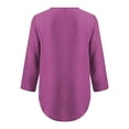 thumbnail image 4 of Holzkary Womens Half Zip V Neck Shirt Summer Half Sleeve Shirts Casual Loose Top Blouses T Shirts Women Ladies Clothing Loose Shirt Chiffon Zipper Long Sleeves Plus Size Tops Purple 4Xl, 4 of 7
