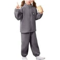 thumbnail image 2 of fnnxnal Girls Loungewear Sweatsuit Set 2-Piece, Ultra Soft Warm Dark Gray Full-Zip Jacket & Elastic Pants for 3-13 Years Girls,Size 5 T, 2 of 7