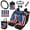 American Flag, variant on Jeiento Southwest Aztec Car Seat Cover Full Set with Steering Wheel Cover Seat Belt Strap Pads Green Car Coasters Trash Bag Auto Air Vent Storage Holder Rearview Mirror Cover Keychain 15 Pcs
