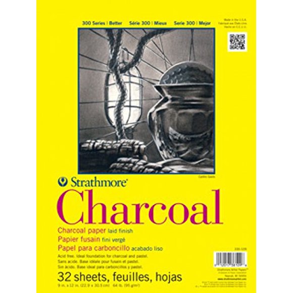 Strathmore ST330-109 Tampon de Charbon Blanc 9 Po x 12 Po