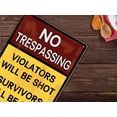 thumbnail image 5 of No Trespassing Warning Signs Funny Private Property Metal Tin Sign 8x12 Inches Aluminium, 5 of 7