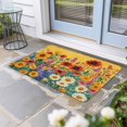thumbnail image 2 of Colorful Sunflower Doormat Outdoor Entrance 24"x36", Farmhouse Botanical Floral Absorb Moisture Dirt Door Mats, Non-Slip Rubber Backing Floor Mats Indoor, Low-Profile Front Door Rugs, 2 of 9