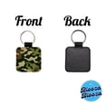 thumbnail image 4 of Camouflage Pattern Faux Leather Square Keychain, 4 of 7