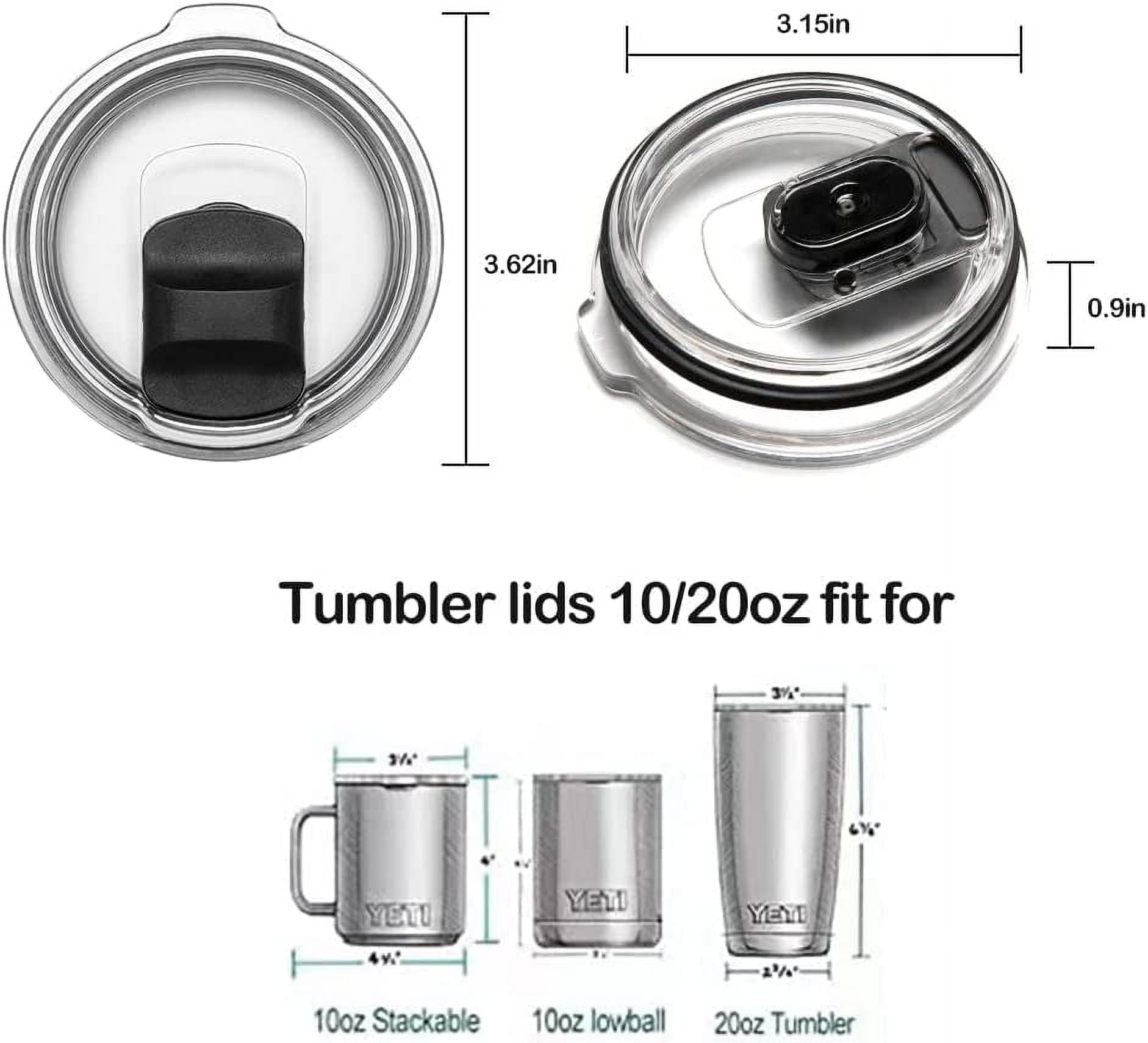 2pcs 30 \u200boz Magnetic Tumbler Lid - Compatible with YETI Rambler, Ozark  Trail, Old Style Rtic and More - Magnetic Slider Switch Spill Proof Tumbler  Cover (2pcs black, 30 oz) 
