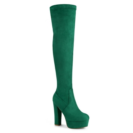 

Allegra K Women s Platform Block Heel over Knee Boots
