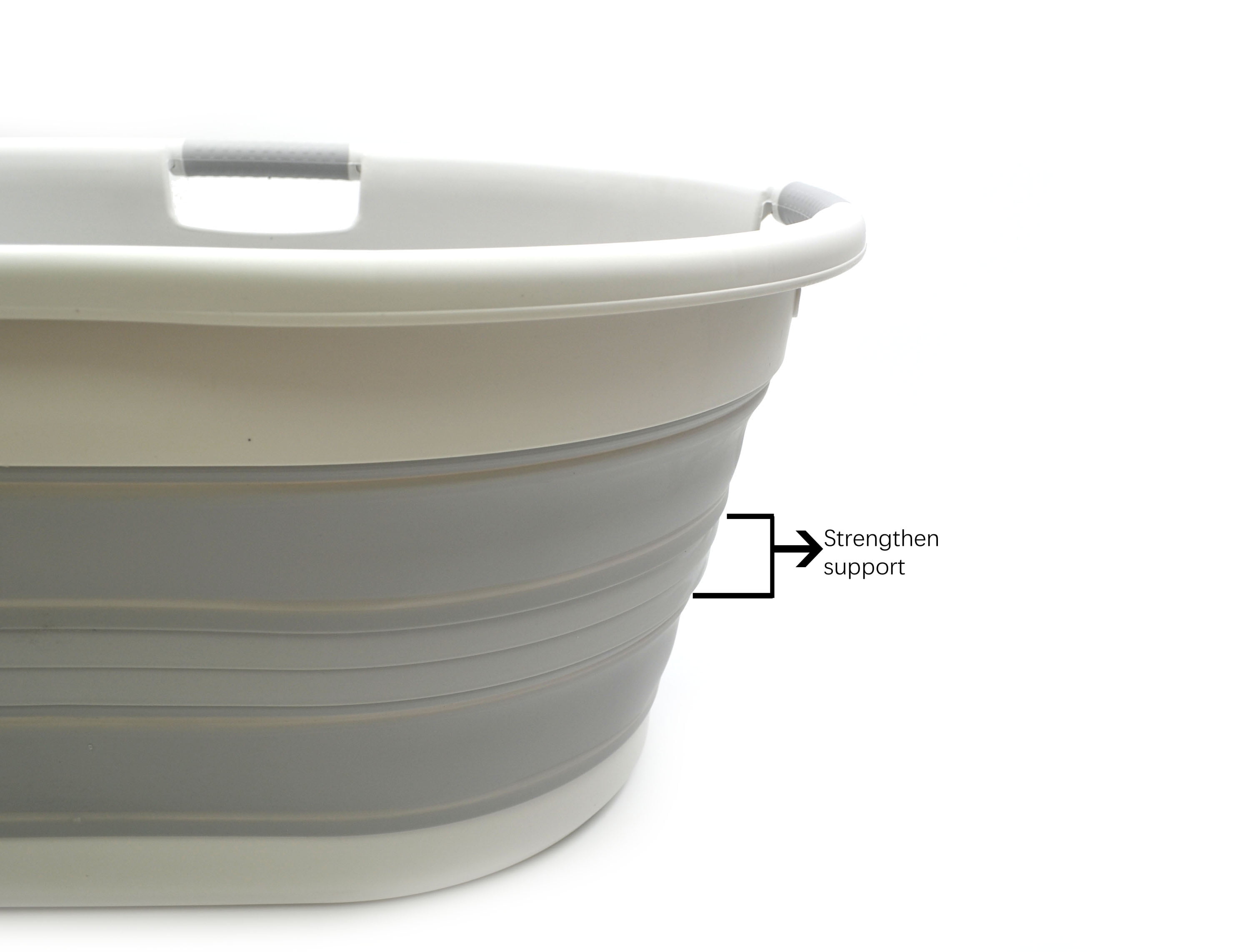 SAMMART Collapsible 3-Handled Plastic Laundry Basket - Oval Tub / Basket - Foldable Storage Container / Organizer - Portable Washing Tub - Space Saving Laundry Hamper