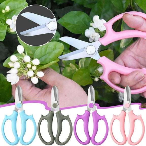 OEFNTAC Floral Scissors Stainless Steel Color Garden Shears for Flower Shop Pruning Cut Ergonomic Handle Non-slip Home Gardening Tool 1PC