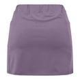 thumbnail image 3 of Iugvhana Womens Skorts with Pockets Lightweight Tummy Control Plus Size Skorts for Women High Waist Solid Color Athletic Sports Skirt Shorts Purple#02 XXL, 3 of 5