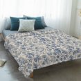 thumbnail image 4 of Blue Flowers Blanket Soft Cozy Warm Throw Blanket for Couch, Plush Fuzzy Flannel Fleece Blankets for Sofa, Retro Rustic Botanical Floral Leaves Vines Bed Blankets Lightweight Gifts for Women, 50"x60", 4 of 9