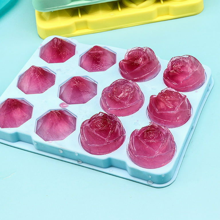 Ice Cube Trays Reusable 3D Rose Ice Molds Easy-Release Silicone