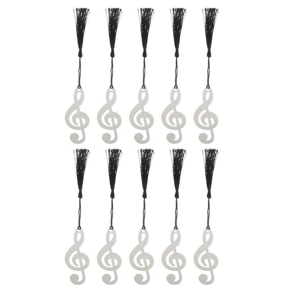 Creative Metal Bookmark with Music Note Design for Students and Readers 10pcs Multi