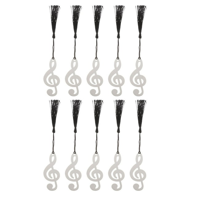KAKOWELY 10pcs Creative Metal Bookmark Creative Music Note Bookmark Delicate Bookmark,3.35"X1.38"X0.01"