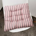 thumbnail image 3 of Chair Cushion Pads - Striped Dining Kitchen Office Chair Seat Cushion with Ties - Durable Cotton Fabric Cover - Indoor Use, 16x16 in, 3 of 8