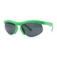 thumbnail image 2 of Unique Trendy 90s Sport Half Rim Plastic Fashion Sunglasses Green - Black, 2 of 4