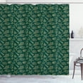 thumbnail image 1 of Marine Shower Curtain, Ocean Inhabitants Theme Exotic Fish Seahorse Seashells Starfish Pattern, Fabric Bathroom Set with Hooks, 69W X 70L Inches, Hunter Green and Cream, by Ambesonne, 1 of 3