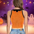 thumbnail image 5 of Womens Sleeveless Tank Tops Halloween Pumpkin 3D Printed Decorative Crop Top With A Festive Short Style See Through And Top Basic Camisoles, 5 of 7