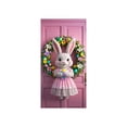 thumbnail image 5 of Stijggn Easter Banner Holiday Front Door Cover Spring Door Banner Easter Bunny Door Decorative Colorful Flower Rabbit Background for Spring Easter Front Door Porch Sign Banner Decor, 5 of 6