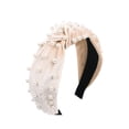 thumbnail image 2 of QIQUWOHUL Ve-lvet Pearl Headband Gold Ve-lvet Pearl Knotted Headband Hair Accessories, 2 of 2