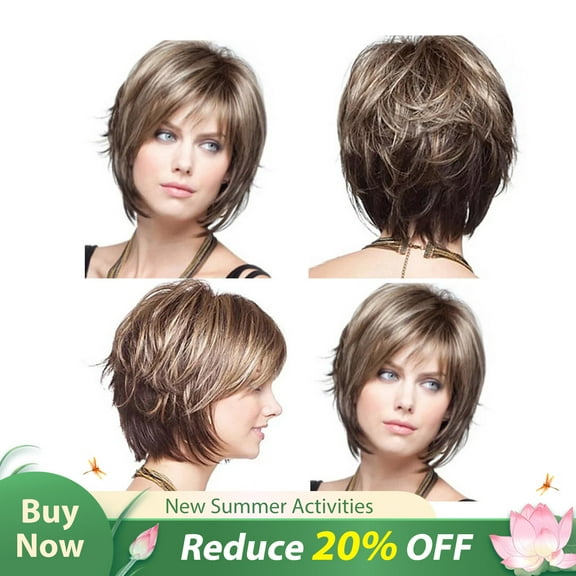 SUCS Fashion Womens Sexy Full Wig Short Wig Full Cover Bang Wig Styling Cool Wig