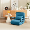thumbnail image 6 of Convertible Chair Bed Sleeper for Adults, 5 in 1 Folding Chair Bed with 5-Position Adjustable Backrest & Pillow, Comfy Single Futon Sofa Bed for Small Spaces, Apartment, Office (Blue), 6 of 10