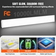 thumbnail image 4 of VEVOR 8FT LED Wraparound Light, 110W 10,000LM, Flush Mount LED Shop Light, 4 Pack 6500K Daylight LED Kitchen Ceiling Lighting Fixtures, for Garage Office Laundry Fluorescent Tube Replacement, FCC, 4 of 9