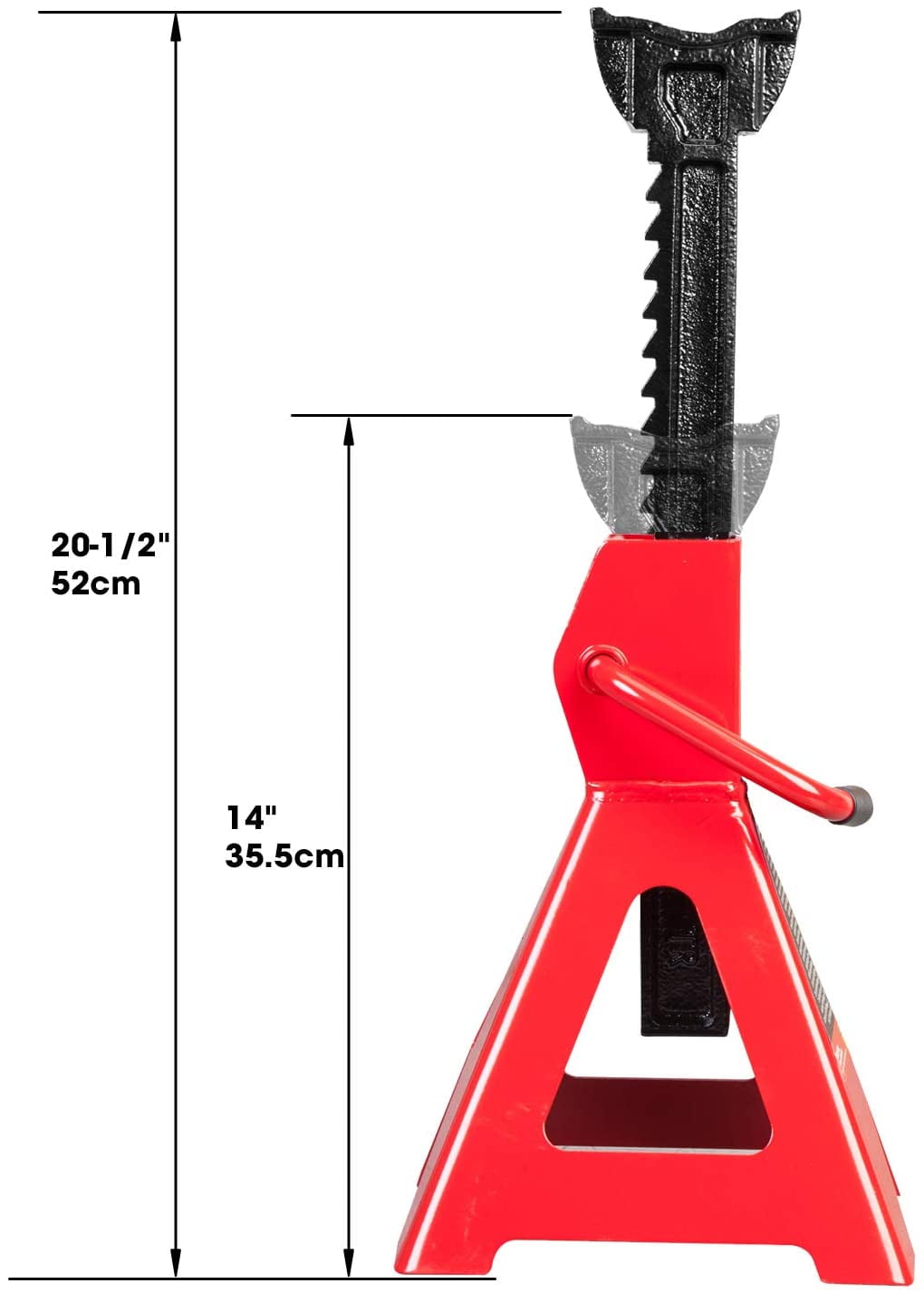 Big Red Steel Jack Stands 3 Ton Car Jack Stand for Extended Height Trucks,Suv,Red,1 Pair,W4306