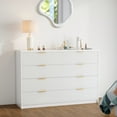 thumbnail image 1 of Commode de Rangement Cannelée Rétro Mi-Siècle, Grande Unité en Bois à 8-9 Tiroirs Convenant comme Armoire de Chevet et Meuble d'Organisation de Couloir, 1 of 9