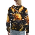 thumbnail image 7 of Fotbe Golden Koi And Treasure Pattern Womens Long Sleeve Hoodie, Pullover Hooded Sweatshirt, Kangaroo Pocket Hoodie with Eye-catching Drawstrings-Large, 7 of 7