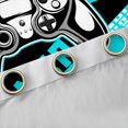 thumbnail image 4 of Feelyou Gaming Gamer Kids Curtains Pack of 2 (42x84 Each), Game Gamepad Controller Curtains Blackout, Cyan Cartoon Style Bedroom Curtains, Black Out Curtains Decor, 4 of 6