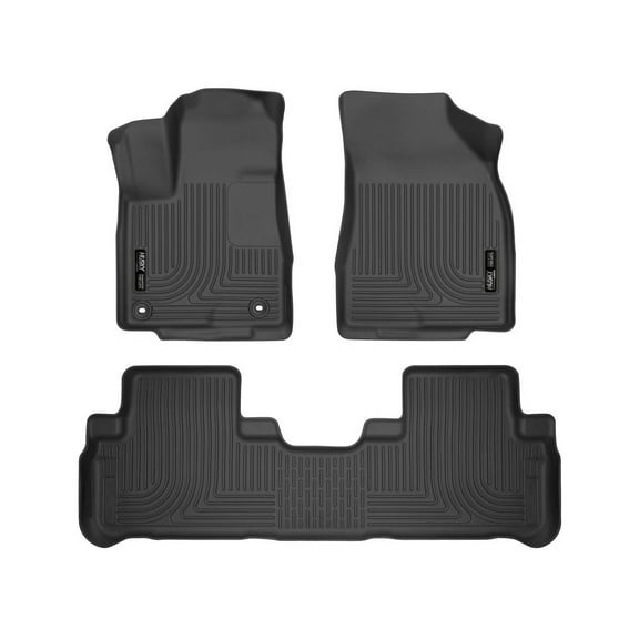 Husky Liners 99601 Weatherbeater Floor Mats Fit 2014-2019 Toyota Highlander LE, LE Plus, LTD, XLE, SE - Front/2nd Seat - Black