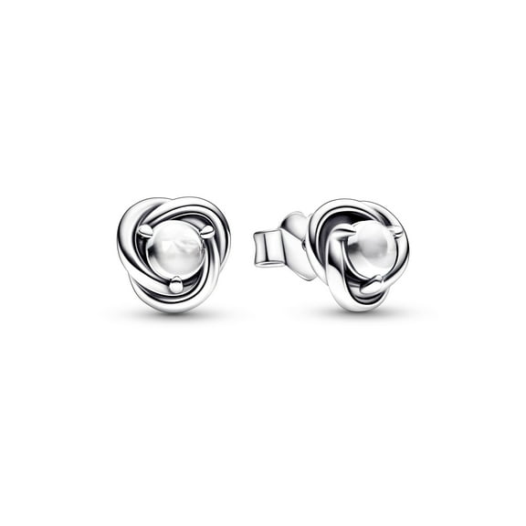 Pandora April Clear Eternity Circle Stud Earrings