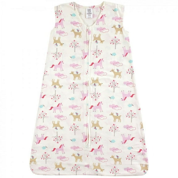 Luvable Friends Baby Girl Sleeveless Jersey Cotton Sleeping Bag, Sack, Blanket, Magical Forest Jersey, 0-6 Months
