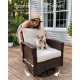 thumbnail image 3 of LayinSun 10 Piece Wicker Patio Furniture Set with Fire Pit Table, Classis Outdoor Conversation 360 Degree Swivel Chairs Set with Coffee Table, 3 of 8