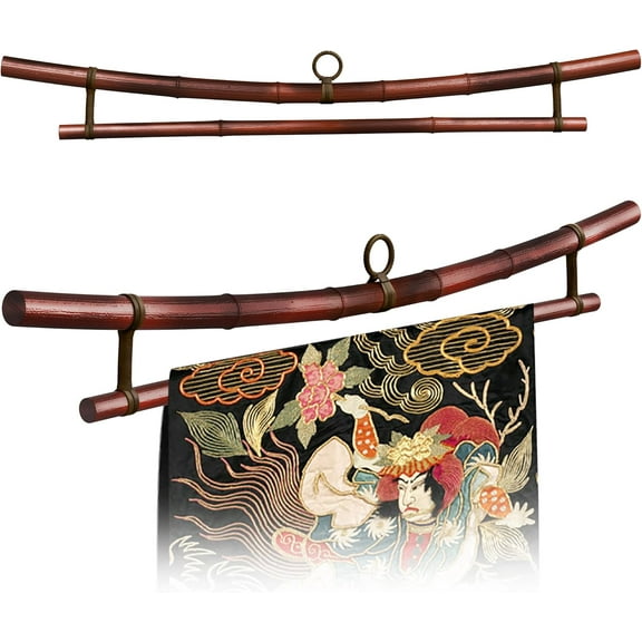 Sea of Trees Japan Smoked Bamboo Tapestry Wall Hanger, Zen Pagoda Style - Up to 36 Inch Tapestry