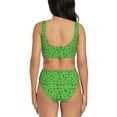 thumbnail image 3 of Wukai St Patrick's Day Women's Bikini Set Two Piece,wimsuit High Waisted V Neck Twist Front Adjustable Spaghetti Straps Bathing Suit-XX-Large, 3 of 7