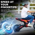 thumbnail image 3 of Qaba Kids Motorcycle, 24V Electric Dirt Bike with 250W Motor, Up to 9.9 MPH, 12" Inflatable Tires and Rear Suspension, for 8-12 Years Old, Red, 3 of 10