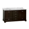 thumbnail image 2 of Harper 72" Double Bathroom Vanity with Chocolate Cabinet and Carrara Marble Top, 2 of 6